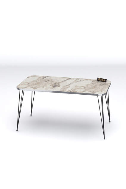 Schwarzer Draht Silber Zentrum Couchtisch Quadrat