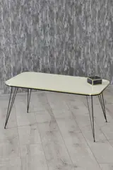 Orta Sehpa Kr Siyah Tel Ayak Çift Altın Krem