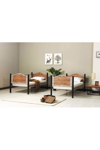 Pearl Bunk Bed 90x200 ARM006 Black + Walnut