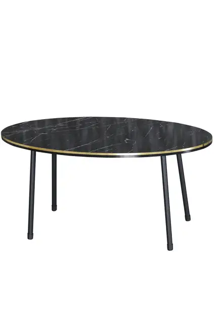 Mitteltisch Ellipse Schwarzes Metallbein Double Gold Bendir