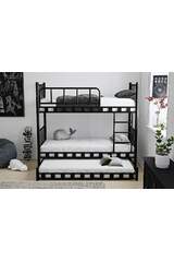 Lily Bunk Bed With Trundle 90x190 ARM037 Black