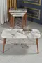 Nesting Table Cream Metal Leg Double Gold