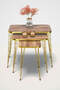 Nesting Table Kr and Center Table Kr Set Gold Walnut Wire