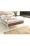 Bitez Metal Bed Frame 180x200 ARM084 White + Walnut