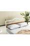 Bitez Metal Bed Frame 180x200 ARM084 White + Walnut