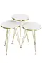 Tavolo impilabile e centrotavola White Ellipse Set Wire Leg Gold