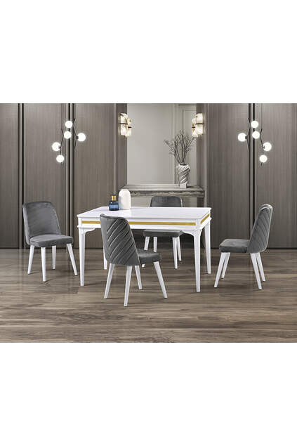 Elkamet White Table & Foresta Chair Set HDR1216