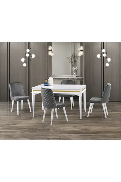 Elkamet White Table & Foresta Chair Set HDR1216