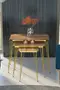 Nesting Table Square Gold Walnut Wire
