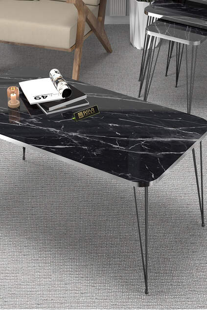 Schwarzer Draht Silber Zentrum Couchtisch Quadrat