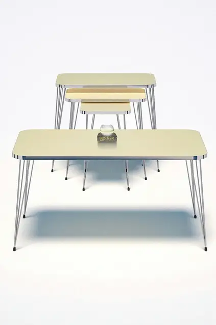 Nesting Table Square And Center Table Square Set Silver Cream Wire