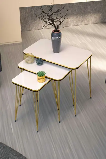 Set Tavolo Incastonato Kr E Centro Tavolo Kr Doppio Filo Oro Bianco