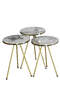 Nesting Table And Center Table Ellipse Set Double Gold Efes Wire