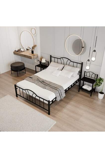 Bella Struttura Letto in Metallo 100x200 ARM140 Nero