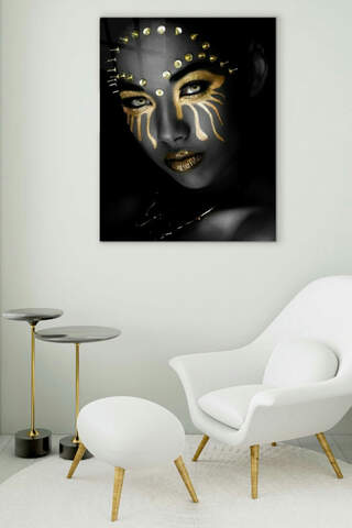 Gold Mask Glass Painting