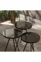 Nesting Table 3 Pcs Metal Leg Black Marble Pattern