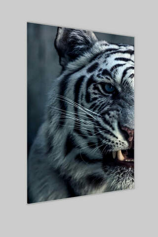 White Tiger Glass Painting