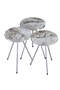 Set da 3 tavolini estraibili con gambe in metallo argentato Efes