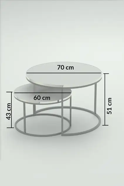 Couchtisch Double Silber Lux Special