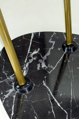 Center Table Ellipse Gold Metal Leg Bendir Gold