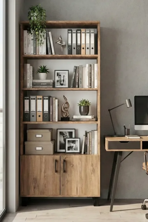 Klasik Suntalam Çok Amaçlı Kitaplık Kahverengi