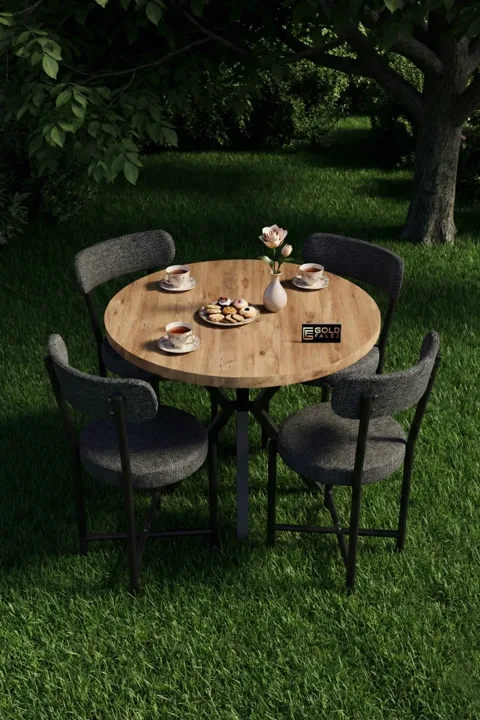 Teddy 90 cm Round Dining Table Set - Multicolour