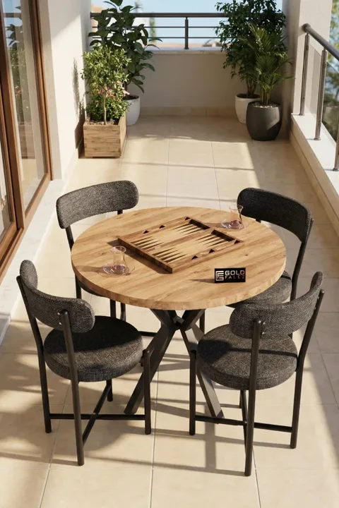 Teddy 90 cm Round Dining Table Set - Multicolour