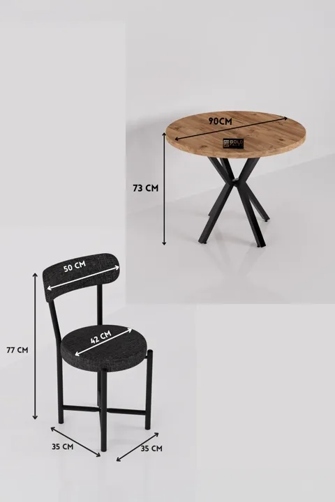 Teddy 90 cm Round Dining Table Set - Multicolour