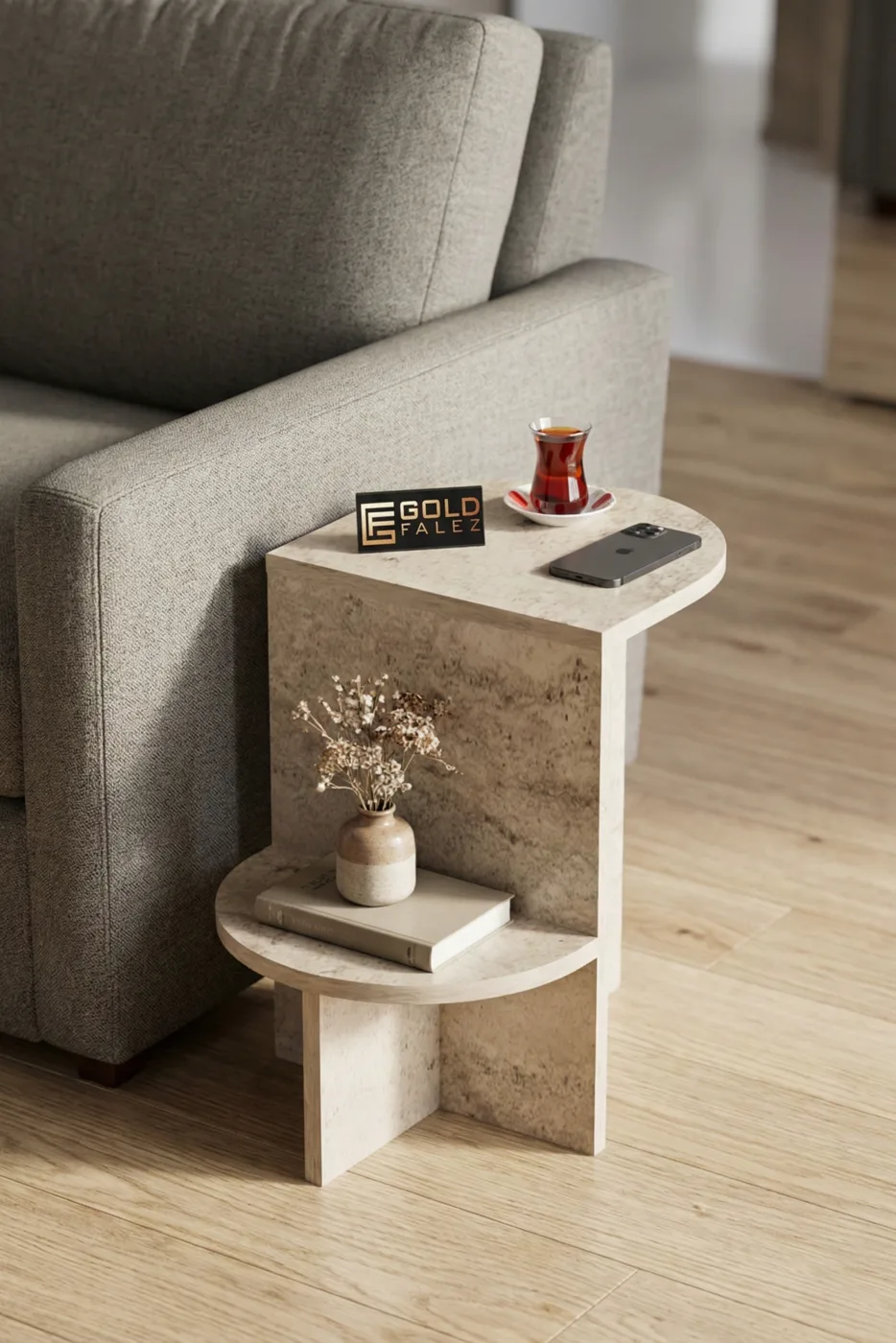 Setro Oval Side Table - Ecru
