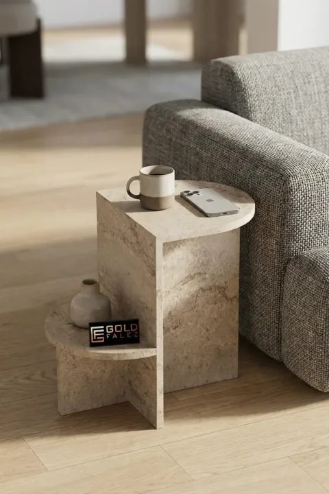 Setro Oval Side Table - Ecru