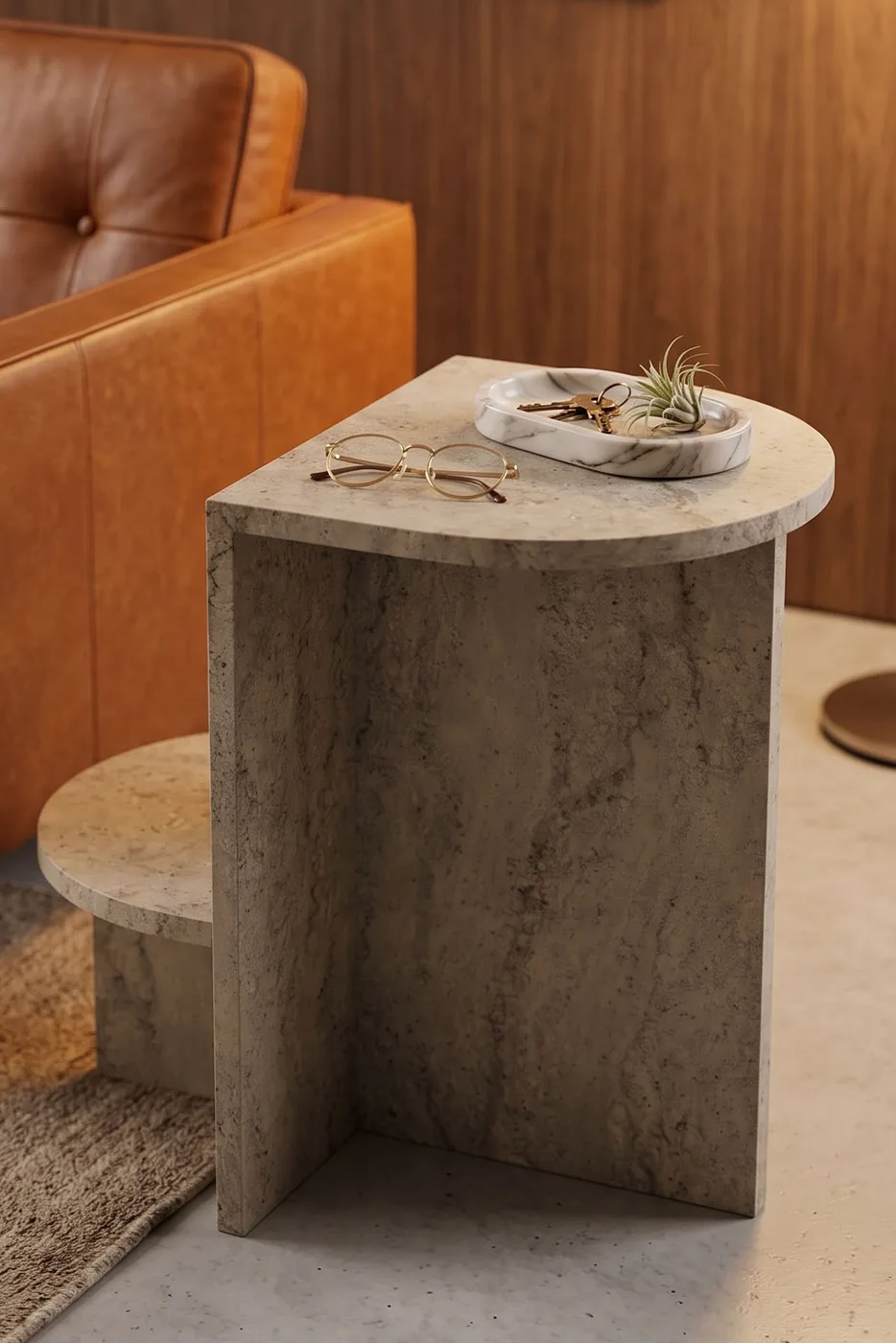 Setro Oval Side Table - Ecru