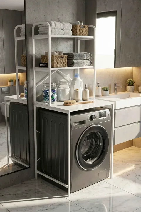 Washing Machine Cabinet Metal Legs - White