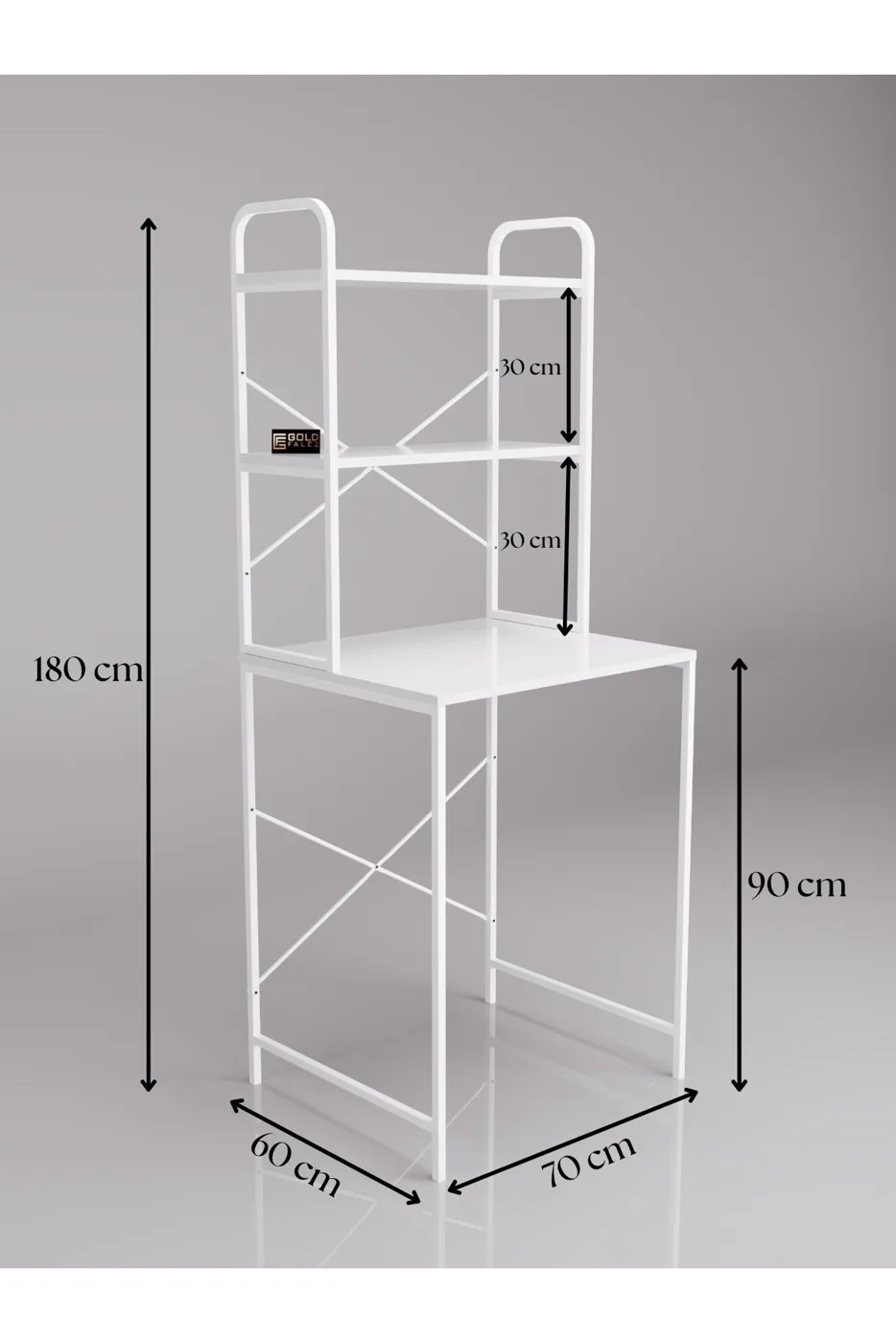 Meuble pour machine à laver, pieds en métal - blanc