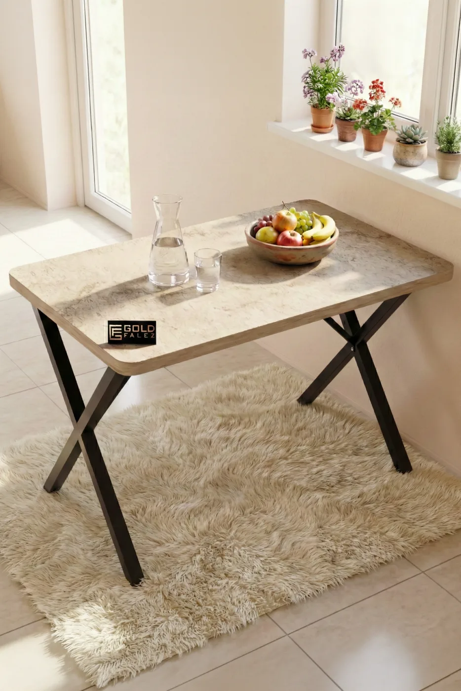 Rectangular Dining Table, 110cm - Ecru
