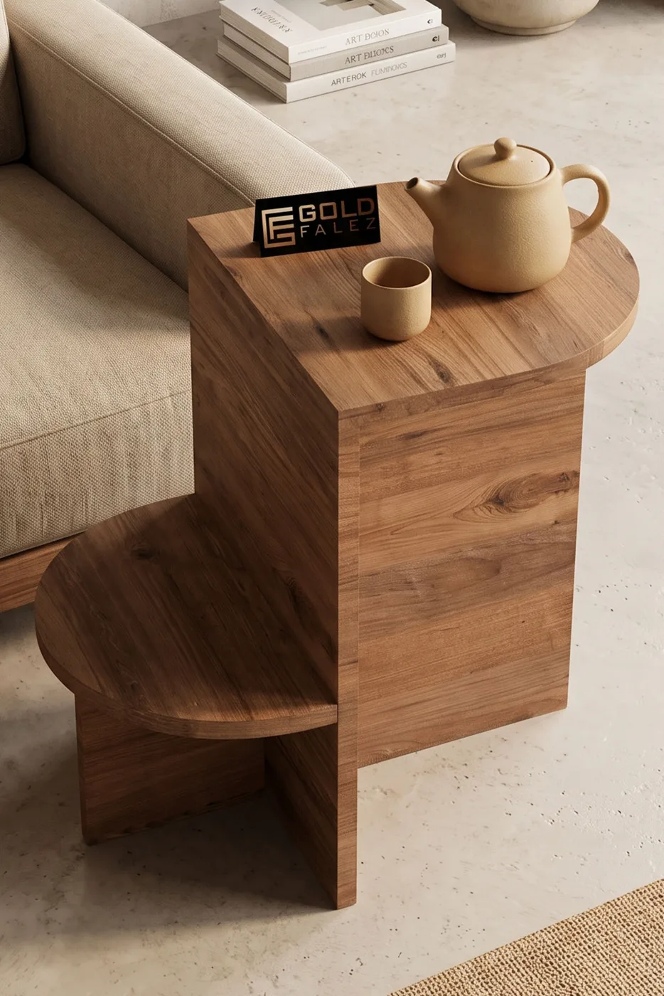 Setro Oval Side Table - Brown