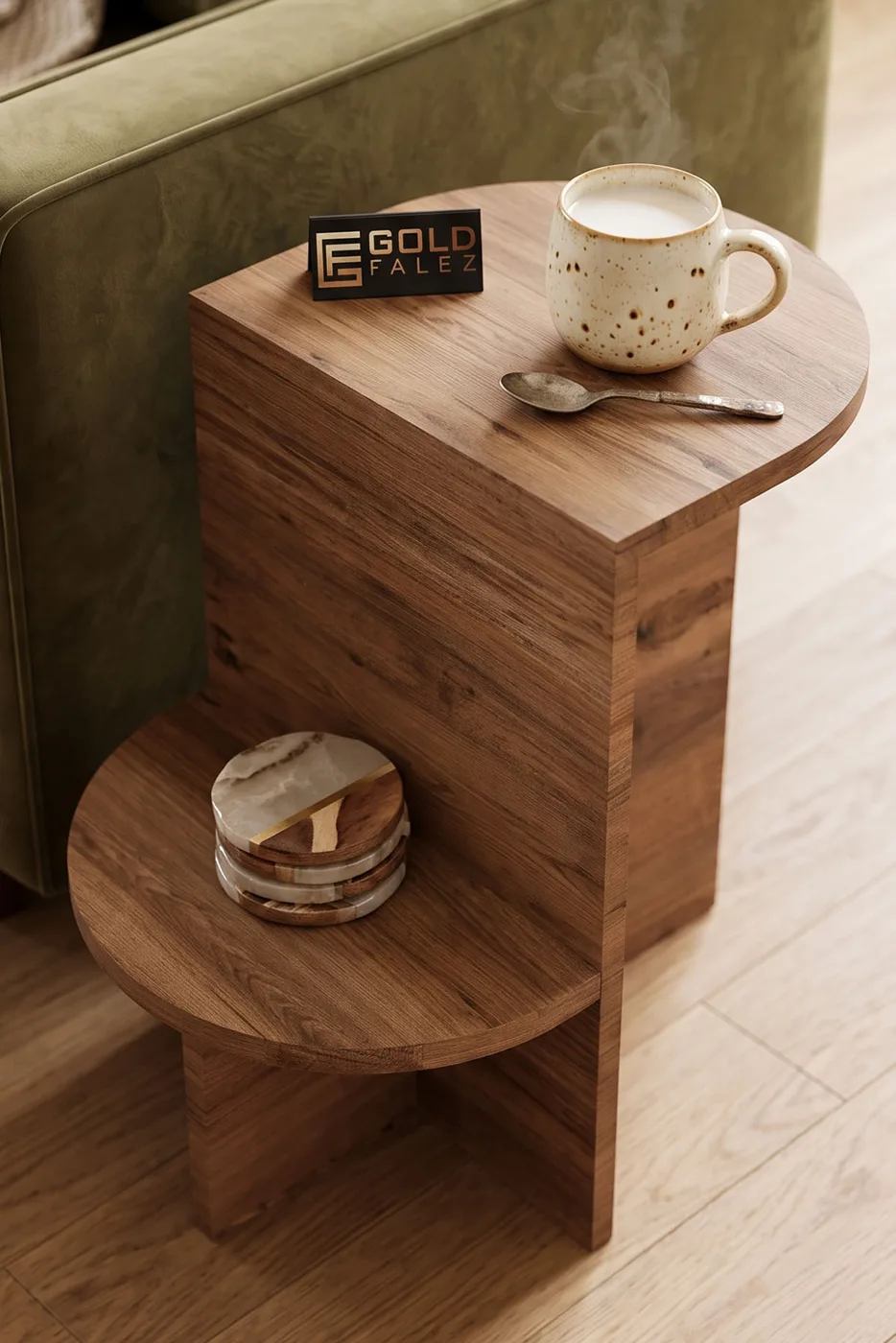 Setro Oval Side Table - Brown