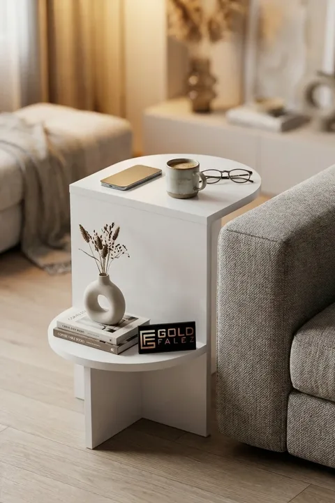 Setro Oval Side Table - White