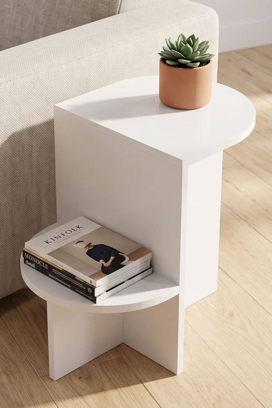 Setro Oval Side Table - White
