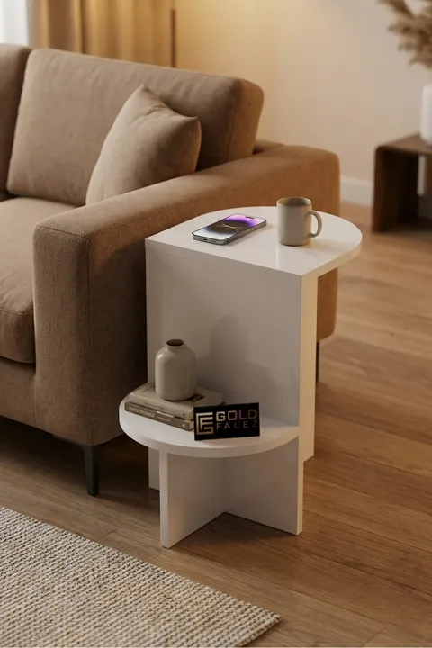 Setro Oval Side Table - White