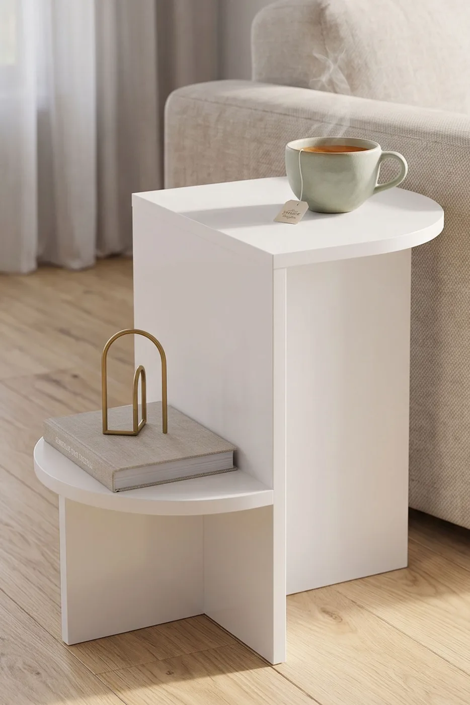 Setro Oval Side Table - White