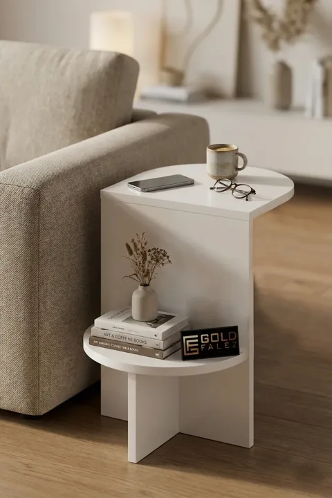 Setro Oval Side Table - White