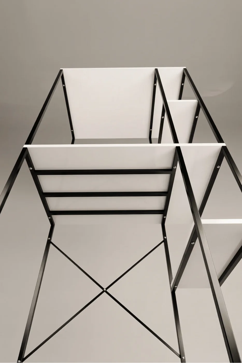 Washing Machine Cabinet with Shelf Metal Legs - Black