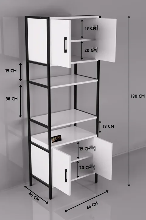 Vertical Kitchen Cabinet Metal Legs - White