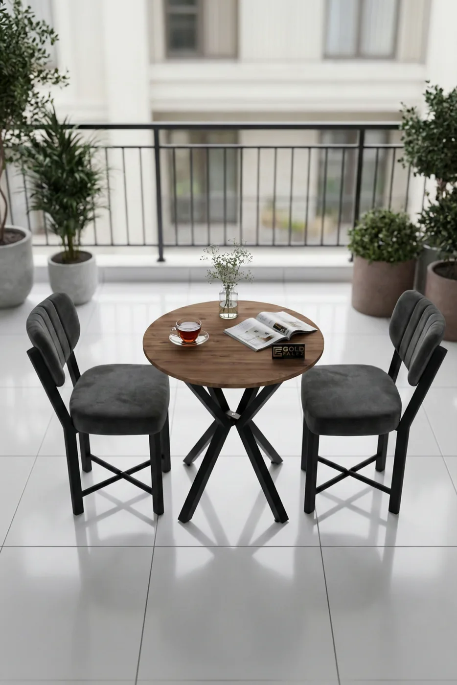 Elma ensemble table à manger ronde 70 cm - multicolore