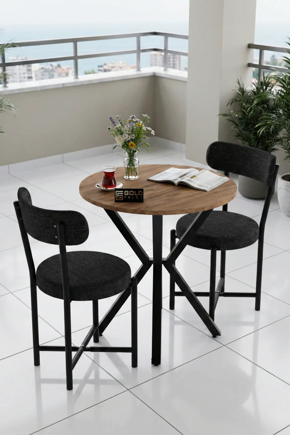 Teddy 70 cm Round Dining Table Set - Multicolour