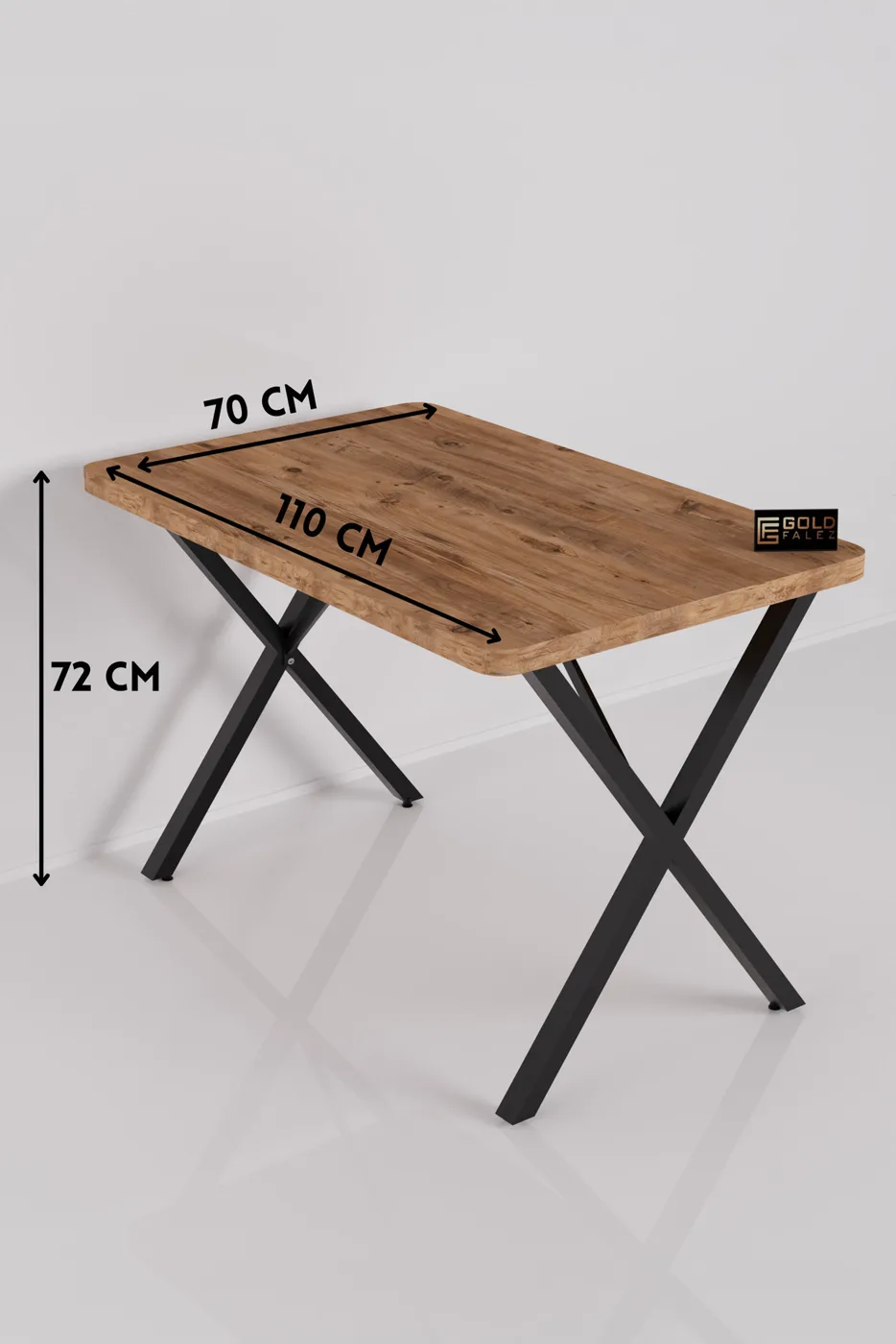 Rectangular Dining Table, 110cm - Brown