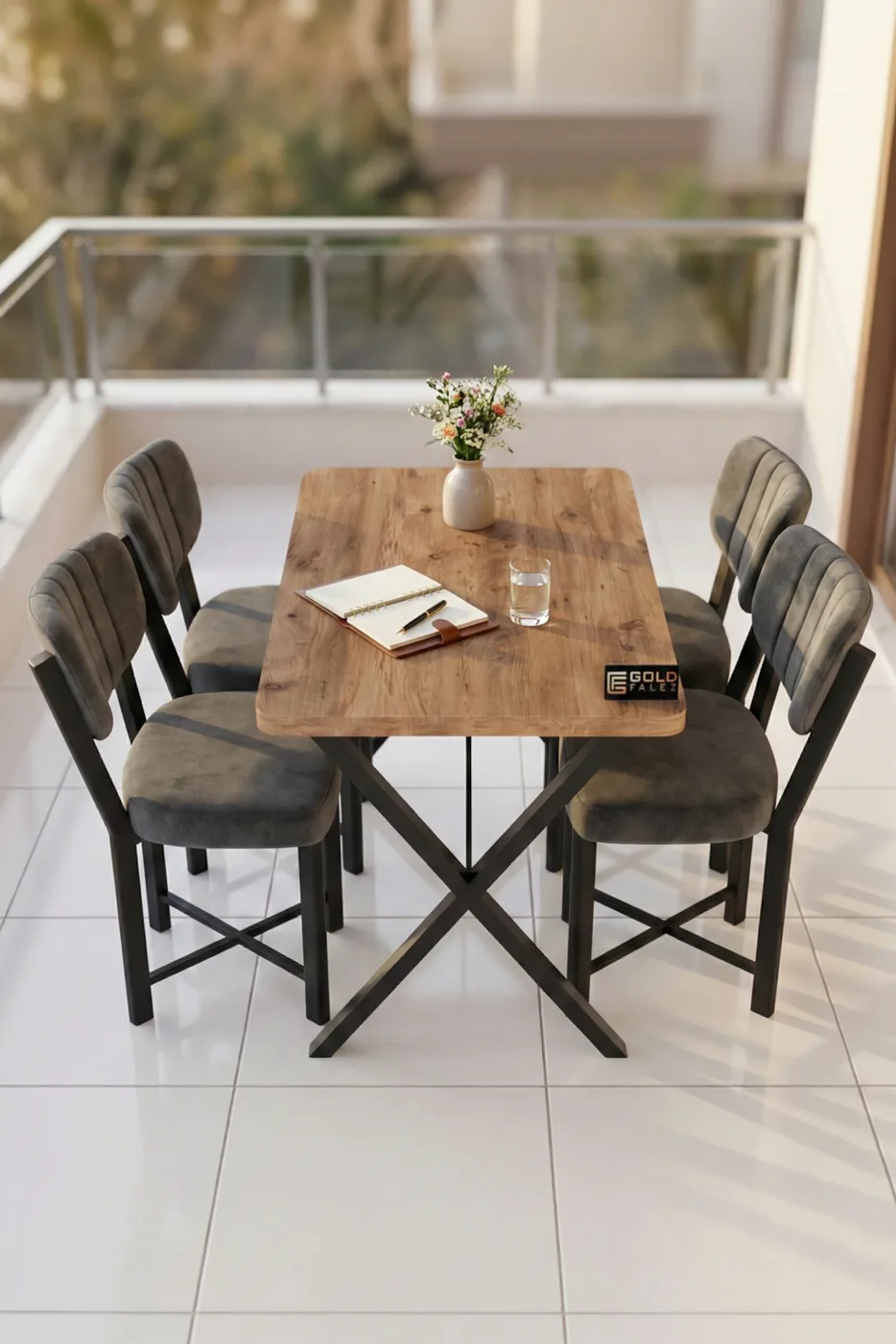 Rectangular Dining Table, 110cm - Brown