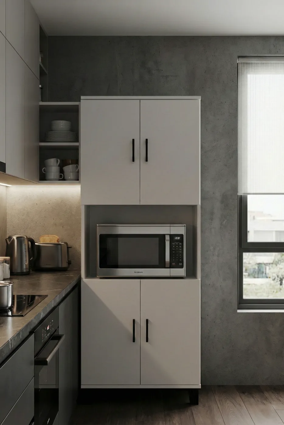 Vertical Kitchen Cabinet - White