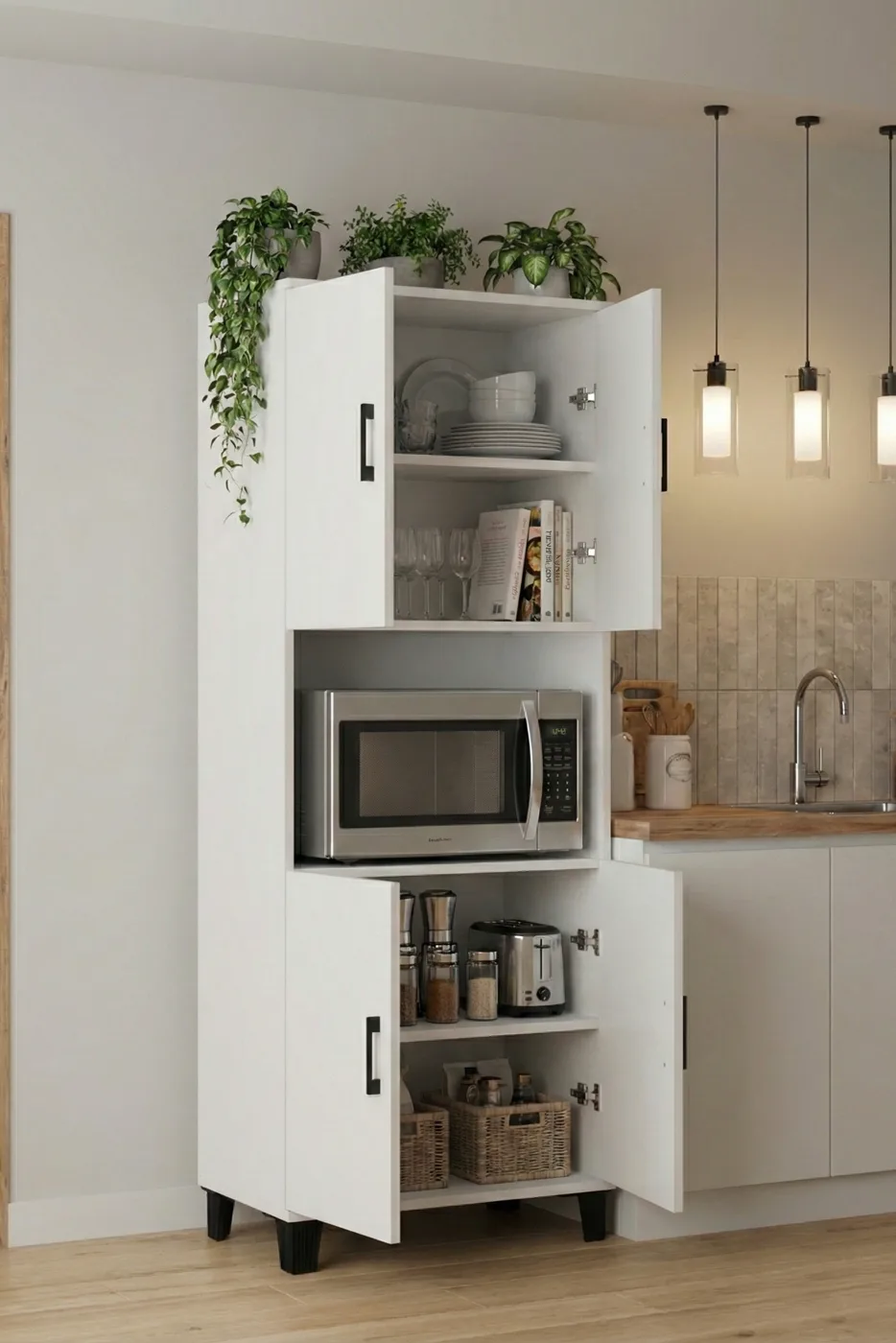 Vertikaler Küchenschrank - Weiß