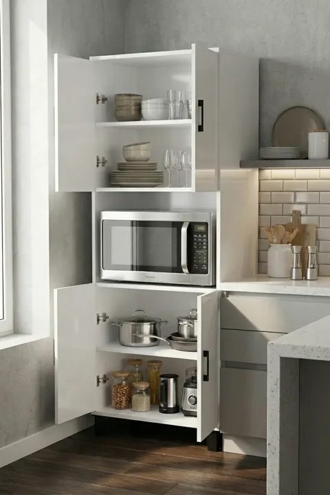 Vertical Kitchen Cabinet - White